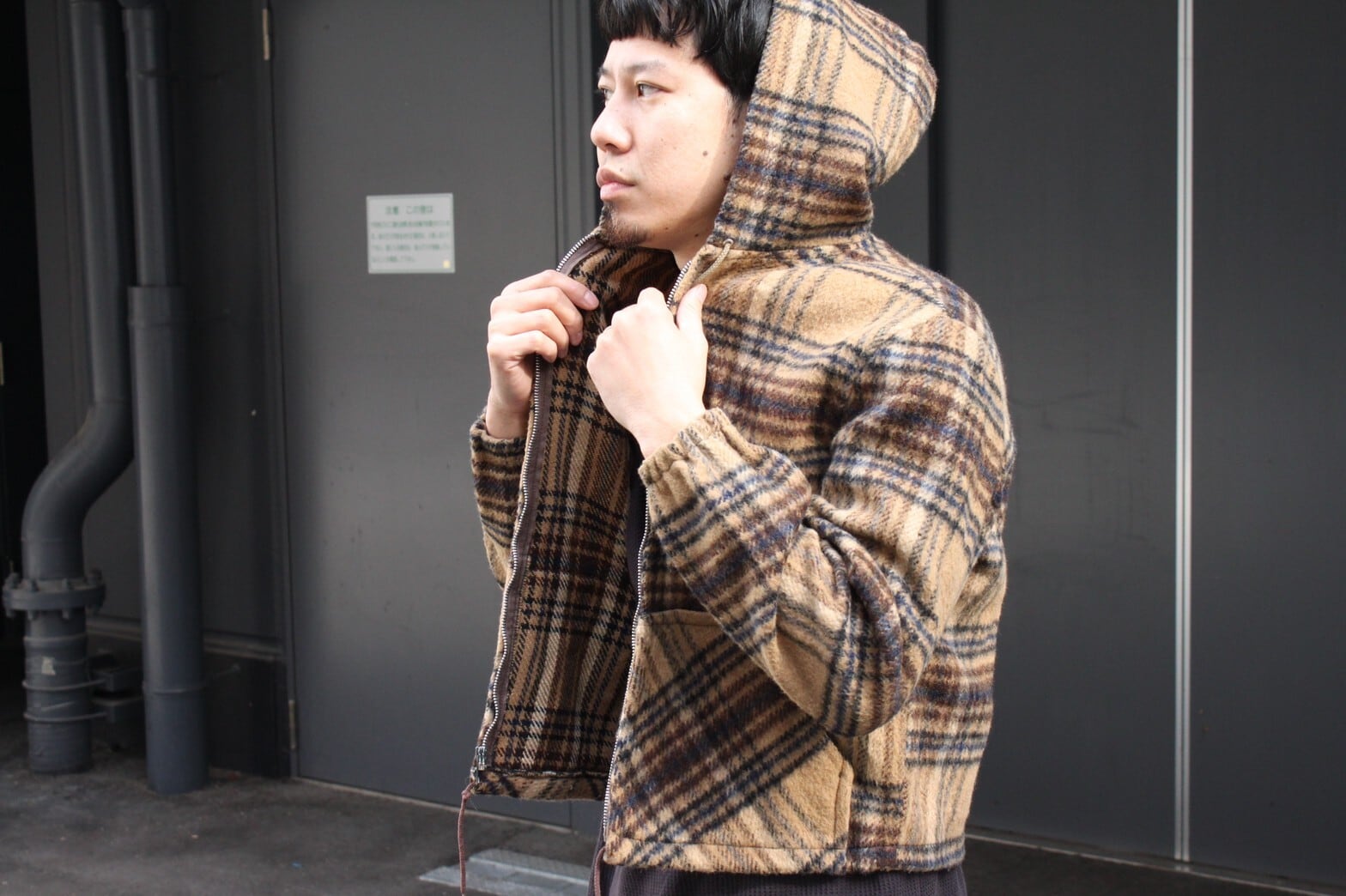 70s WILLIAM BARRY wool zip up parker