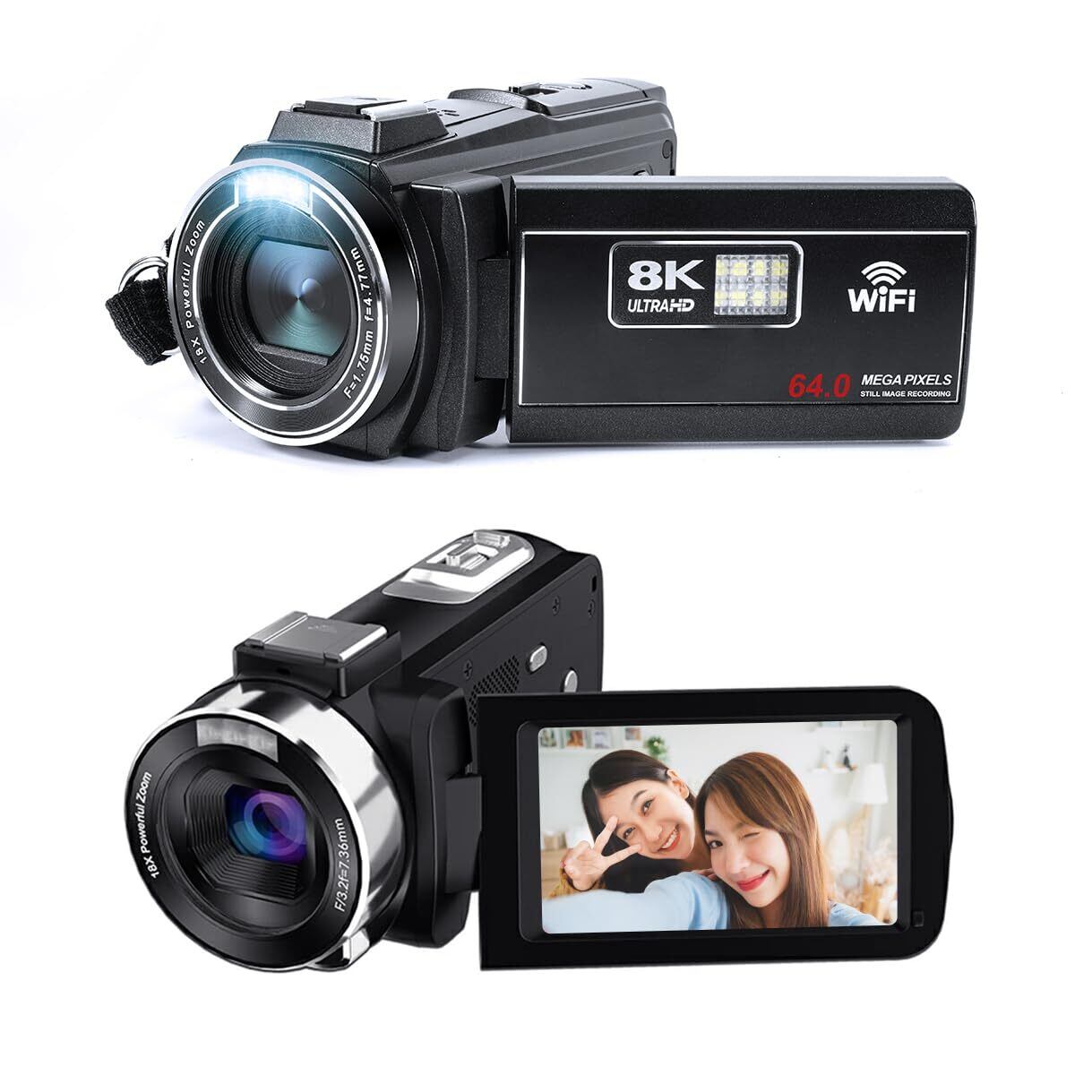 ビデオカメラ マクロ レンズ 4K デジタル カメラ フリップ スクリーン