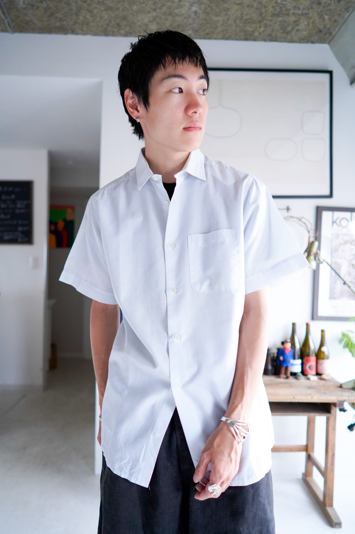 【1980s】"France, Pierre Balmain" Europe Short Sleeve Shirt /5-240