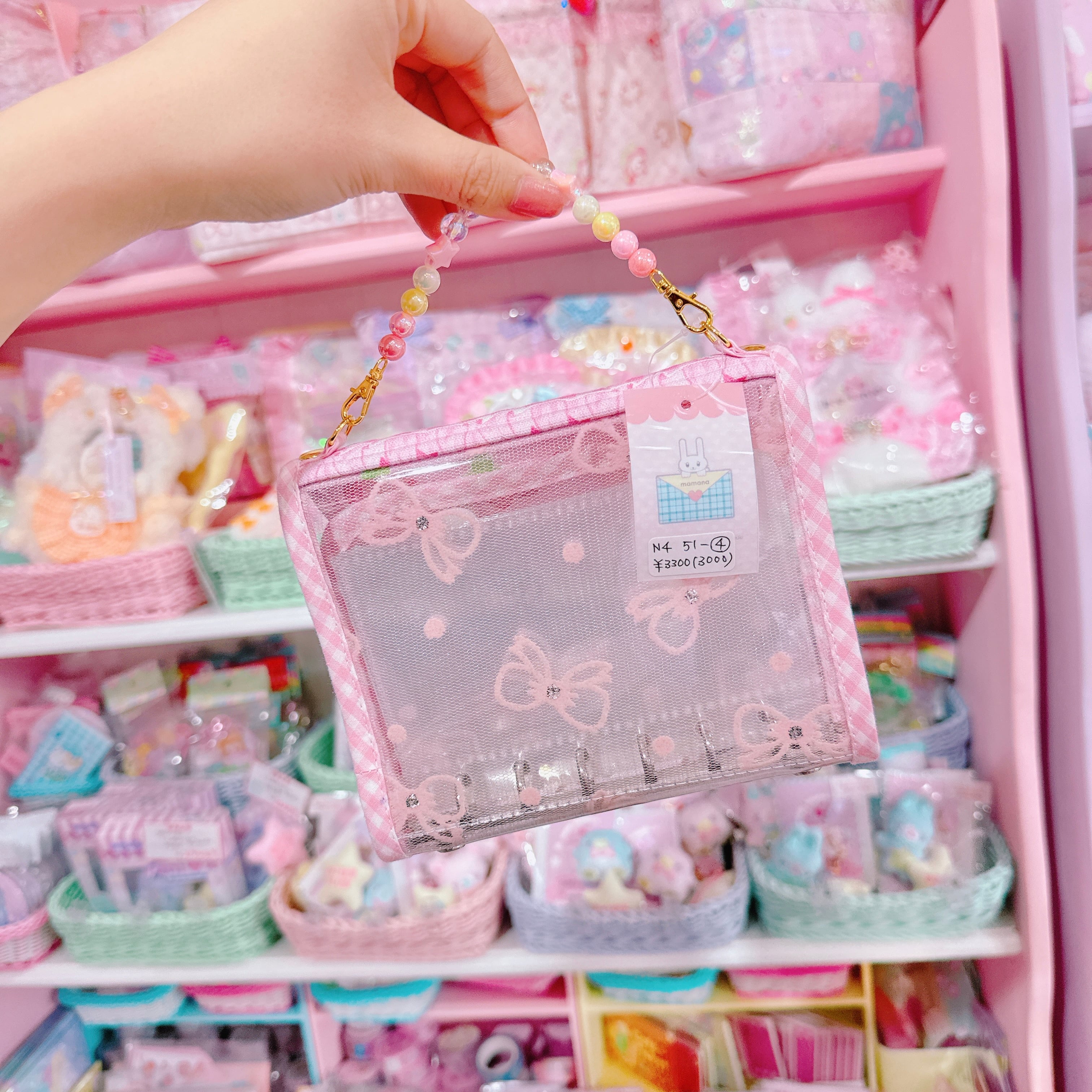 【N4】51-4バッグ風シール帳ミニ6穴(台紙10枚付き)