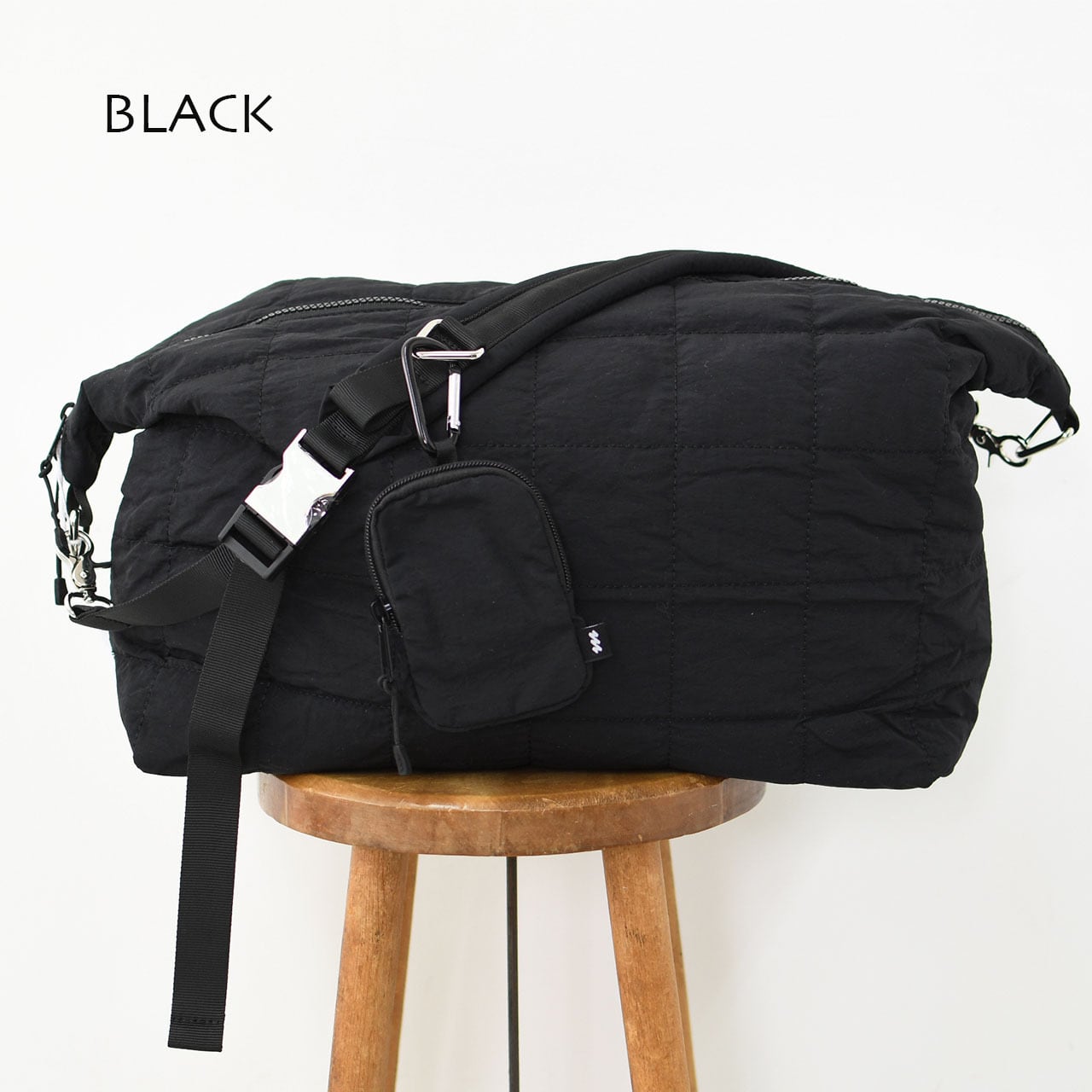 QUILTING shoulder bag ポーチ付き／black meltum [メルタム] QUILTING POUCH SHOULDER BAG [MTM-BG-0162-23-C