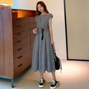 リネン ワンピース レディース 春夏 韓国 大人 かわいい きれいめ おしゃれ 綿麻 フレンチスリーブ ロングワンピース ハイウエスト Aライン 大人可愛い 大人女子