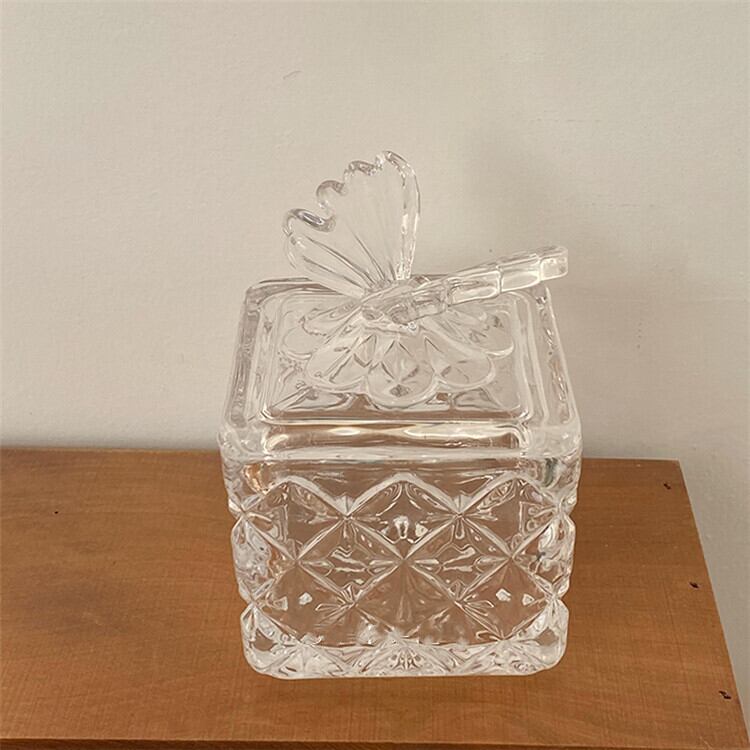 レトロ 装飾 透明な 小物収納 カジュアル 蝶 ガラス アクセサリー 収納