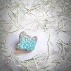 陶器ブローチ  葉影no.5 ことり