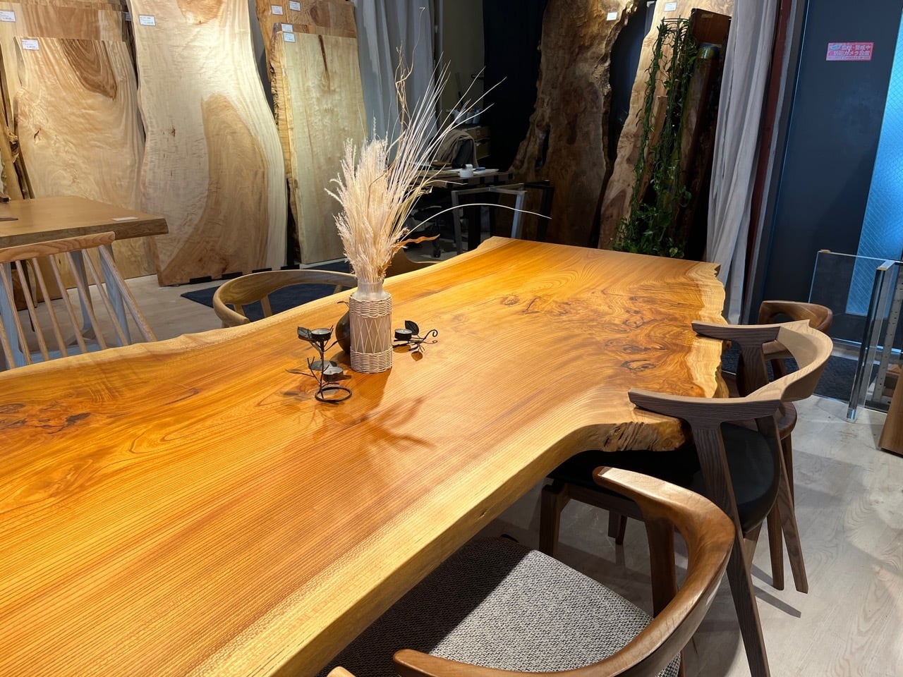 欅（ケヤキ）_2800×930-1100-1040×55_青山店_テーブル天板/一枚板