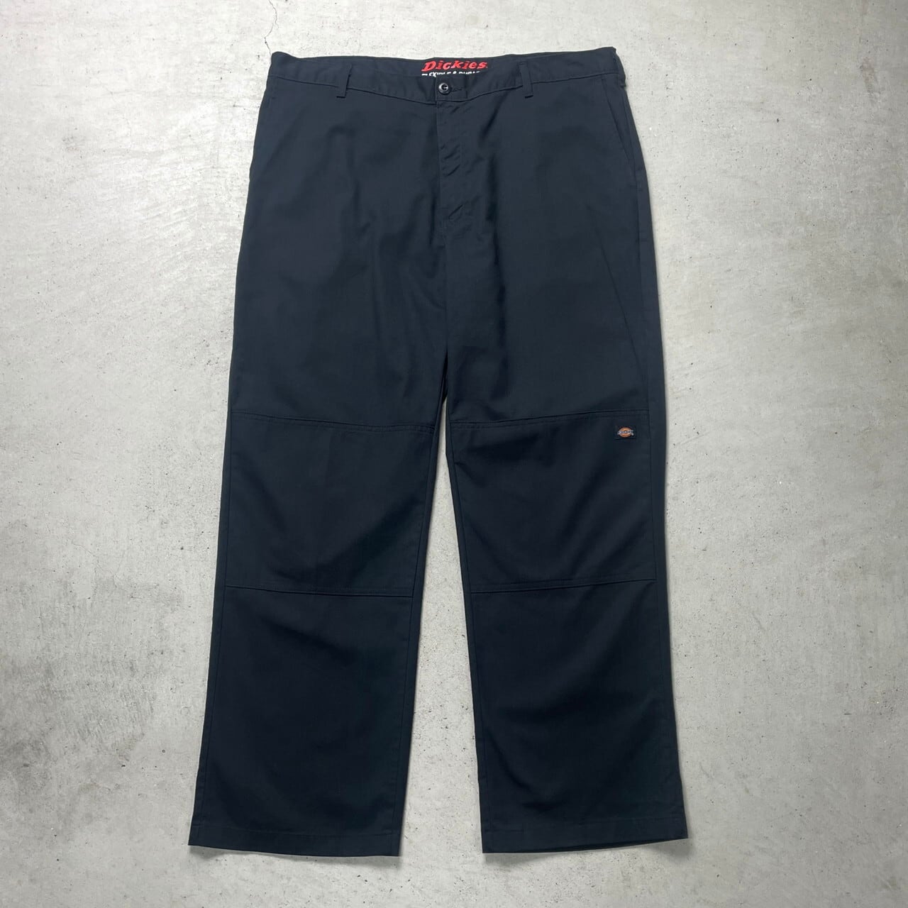 ディッキーズダブルニーワークパンツw36l29黒ブラック古着極太パンツメンズ GENUINE Dickies ディッキーズ デッドストック ワークパンツ