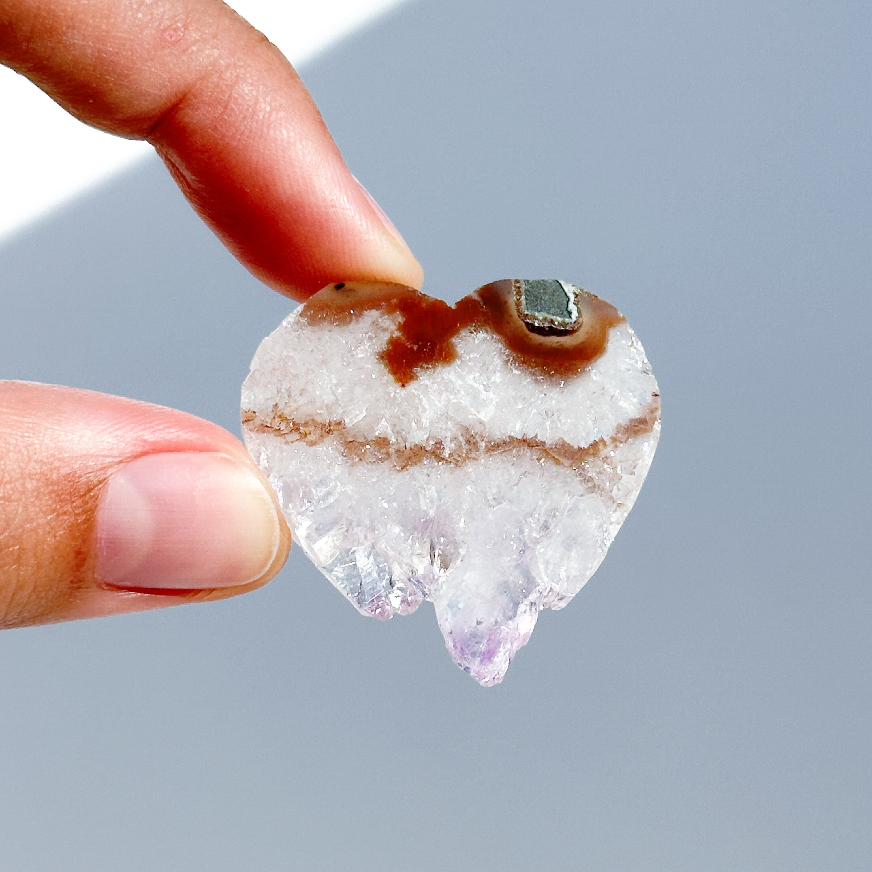 アゲート×アメジスト ハート91◇ Agate× Amethyst ◇天然石・鉱物