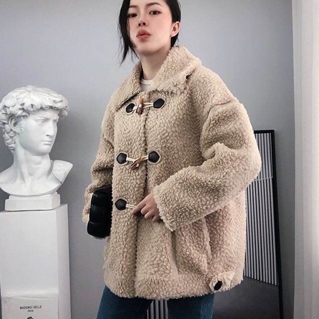 予約販売】ボアダッフルコート レディース ブルゾン ブラウン レッド 