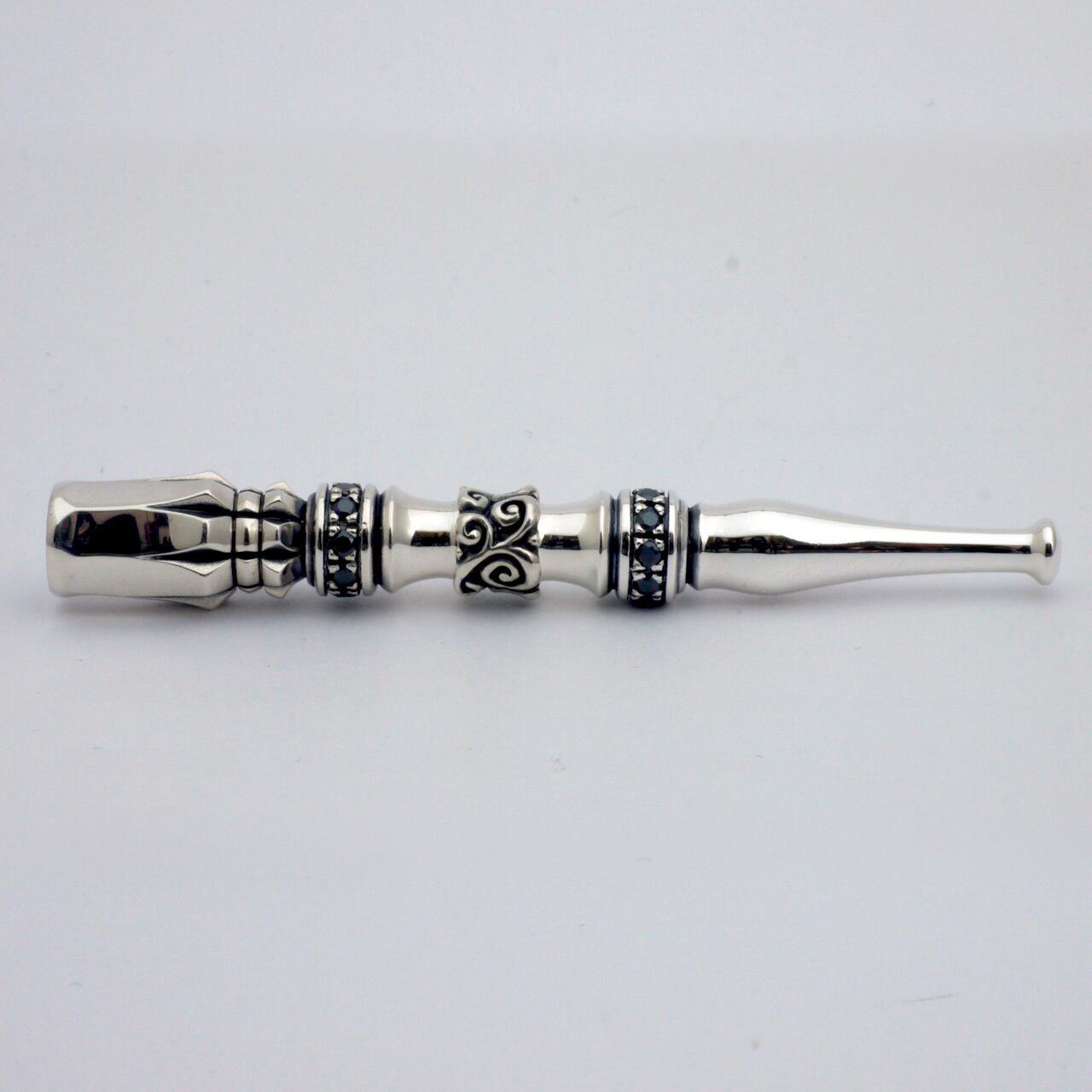 シガレットホルダー_ランス石付・唐草羅宇（BLK／6mm スリム