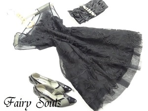 ★送料無料★シルク45%☆9号（M)☆刺繍レースが魅力的なワンピース[OPN5704]