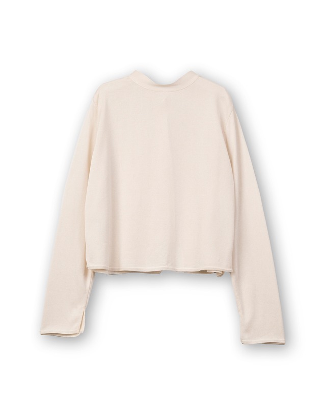 TAN/26SS-8 MULTI BUTTON KNIT BLOUCE/IVORY