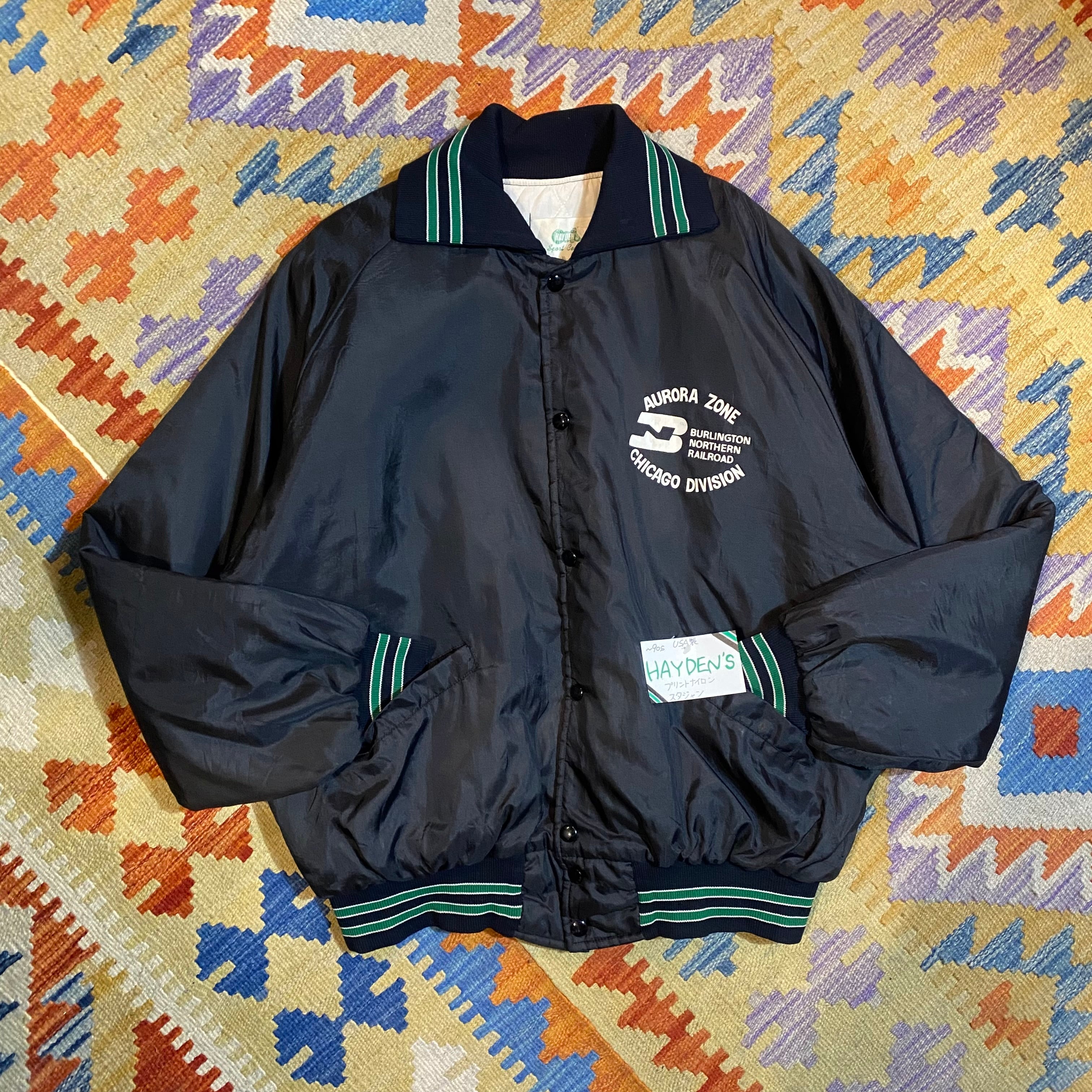 90s USA製 HAYDEN'S プリントナイロンスタジャン AKB | 古着屋PENNY