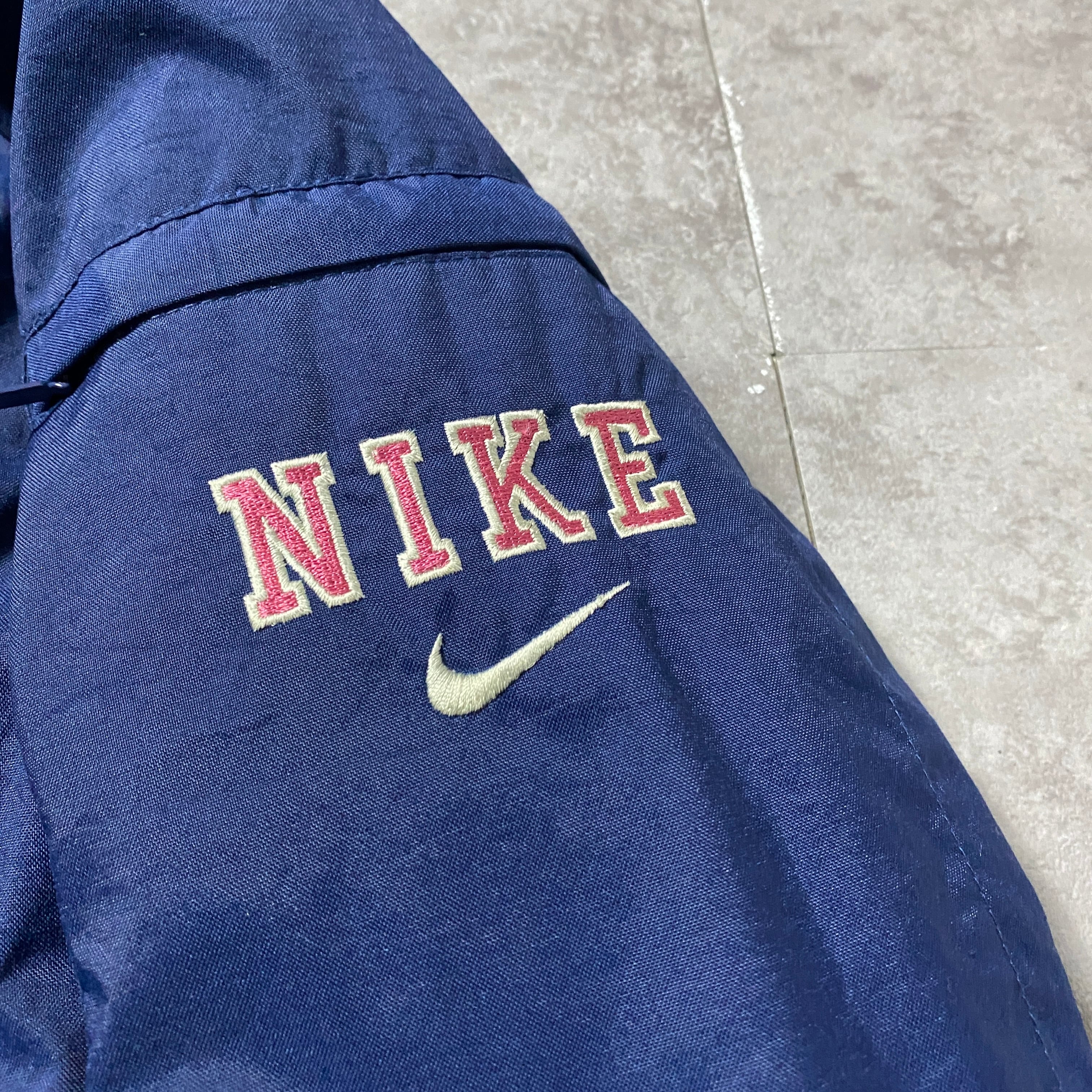 Size.XL】00's NIKE ナイキ スウォッシュ 刺繍ワンポイント アームロゴ