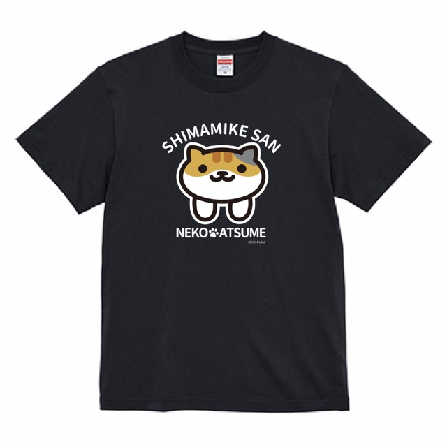 【受注生産品】ねこあつめ　みけさん　推しねこTシャツ　大きいサイズ　背中プリント+胸元ロゴ（ホワイト）