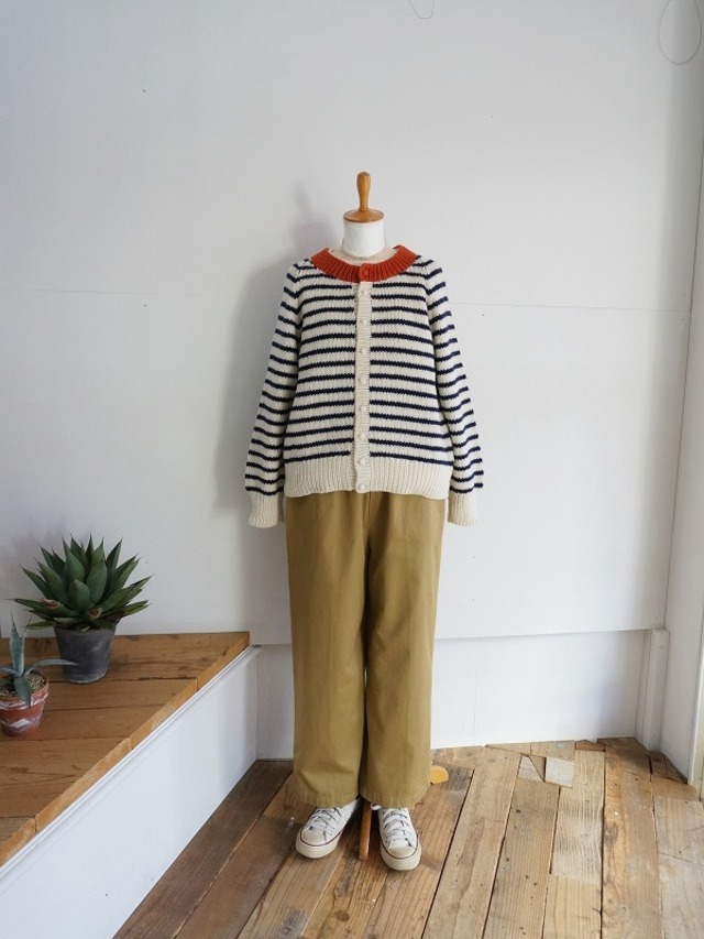 DANA FANEUIL　ボーダーハンドニットカーディガン