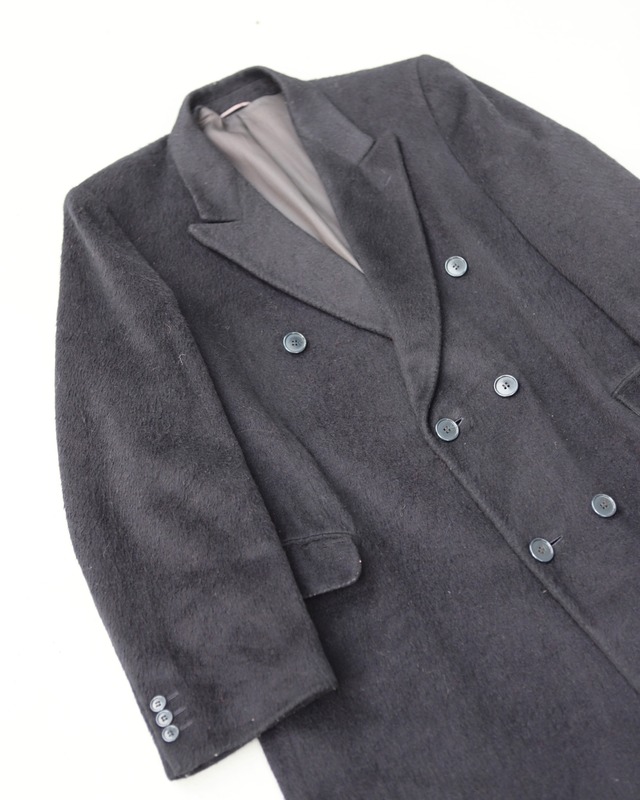 mohair wool shaggy double breasted coat