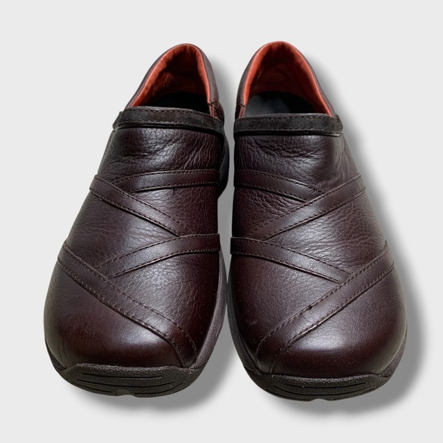 MERRELL ブラウンレザースリッポン　コンフォートシューズ