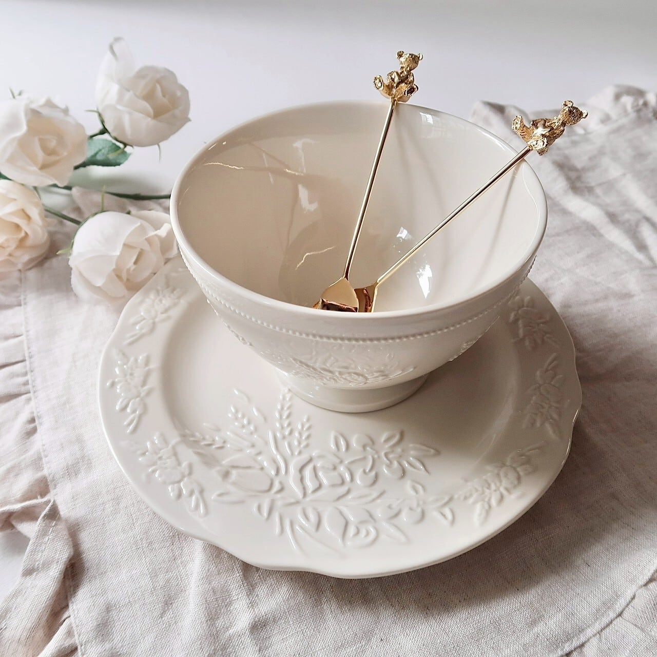 FLORYD　ミイポスリン　19センチプレート Barbotine plate / バルポティーヌ プレート 19cm | BONNE CHANCE