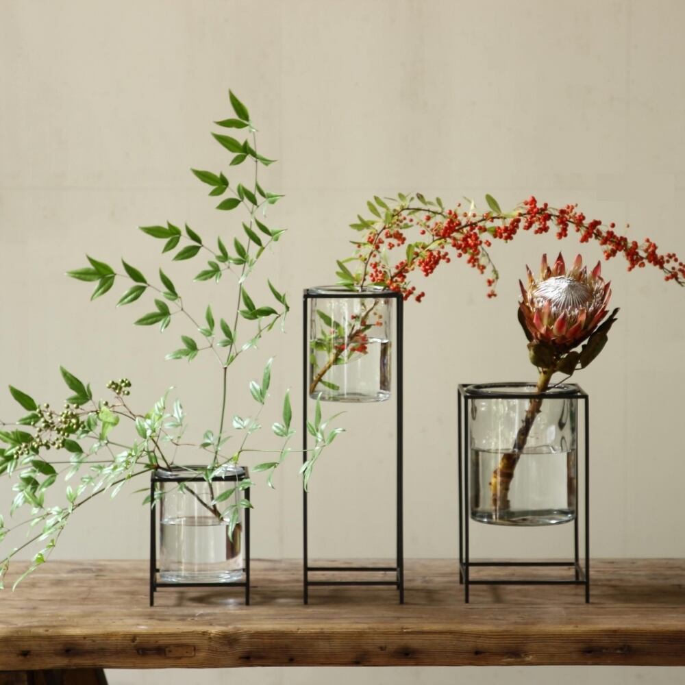 105）アイアンフラワースタンドボート型2個セット（花器） FLOWER VASE