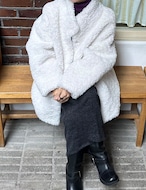 【新作5%OFF・3日間】Middle-neck Half Boa Coat_2colors