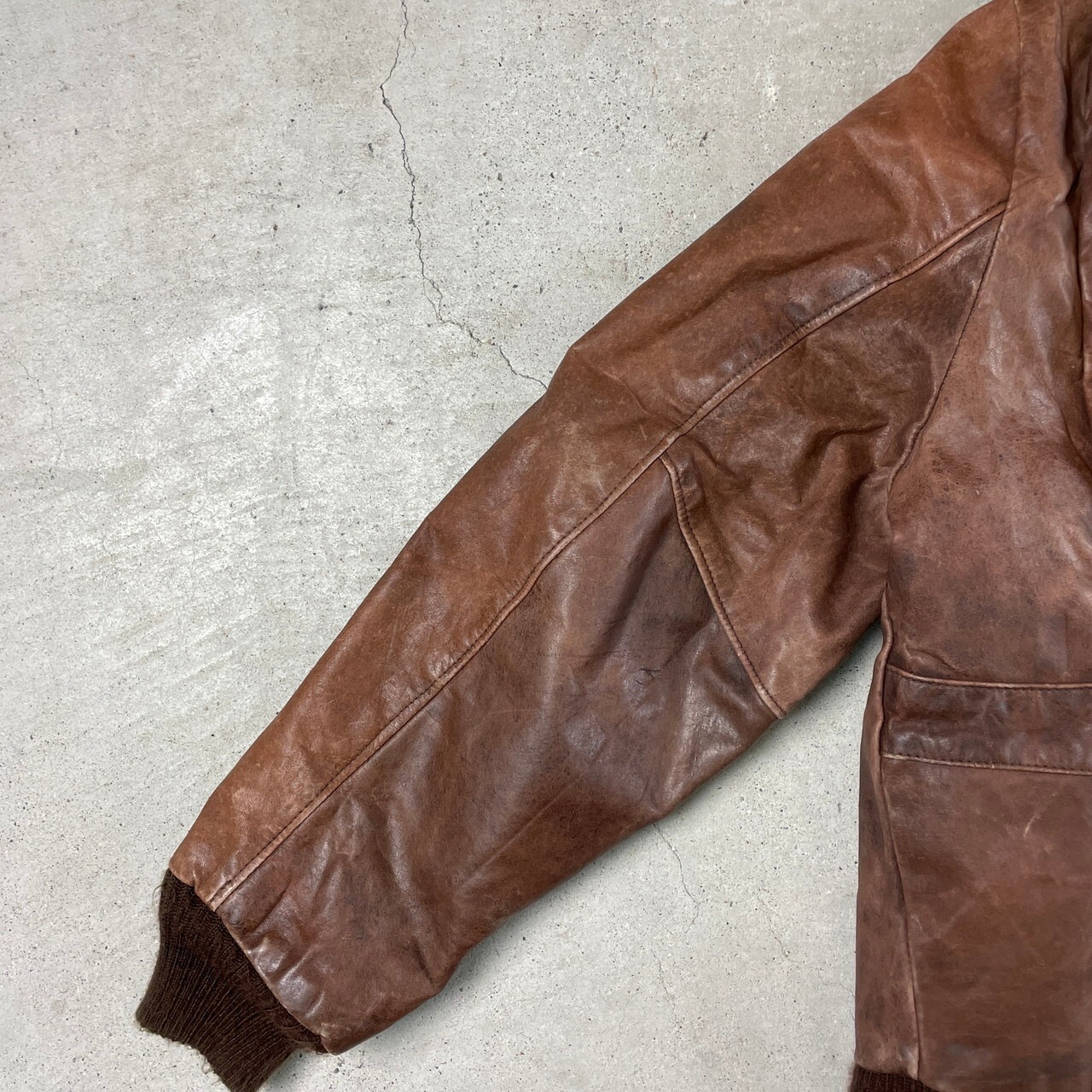 70~80年代 USA製 EXCELLED A-2タイプ レザージャケット ミリタリー 