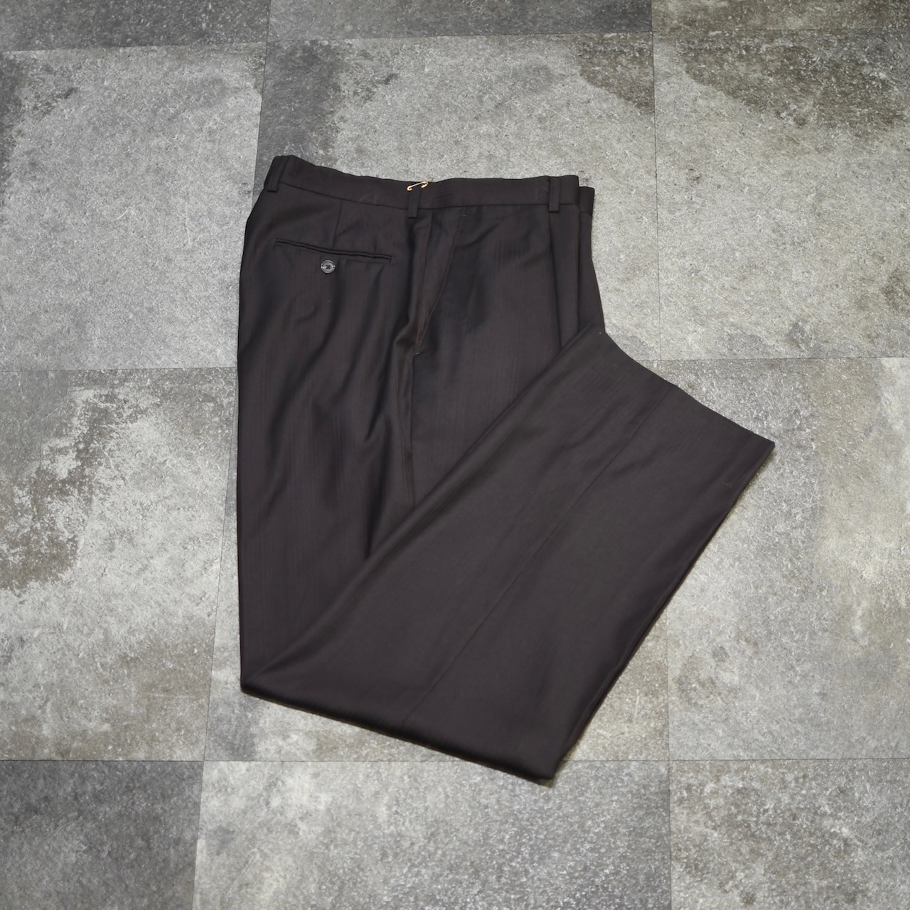 stripe wide slacks brown