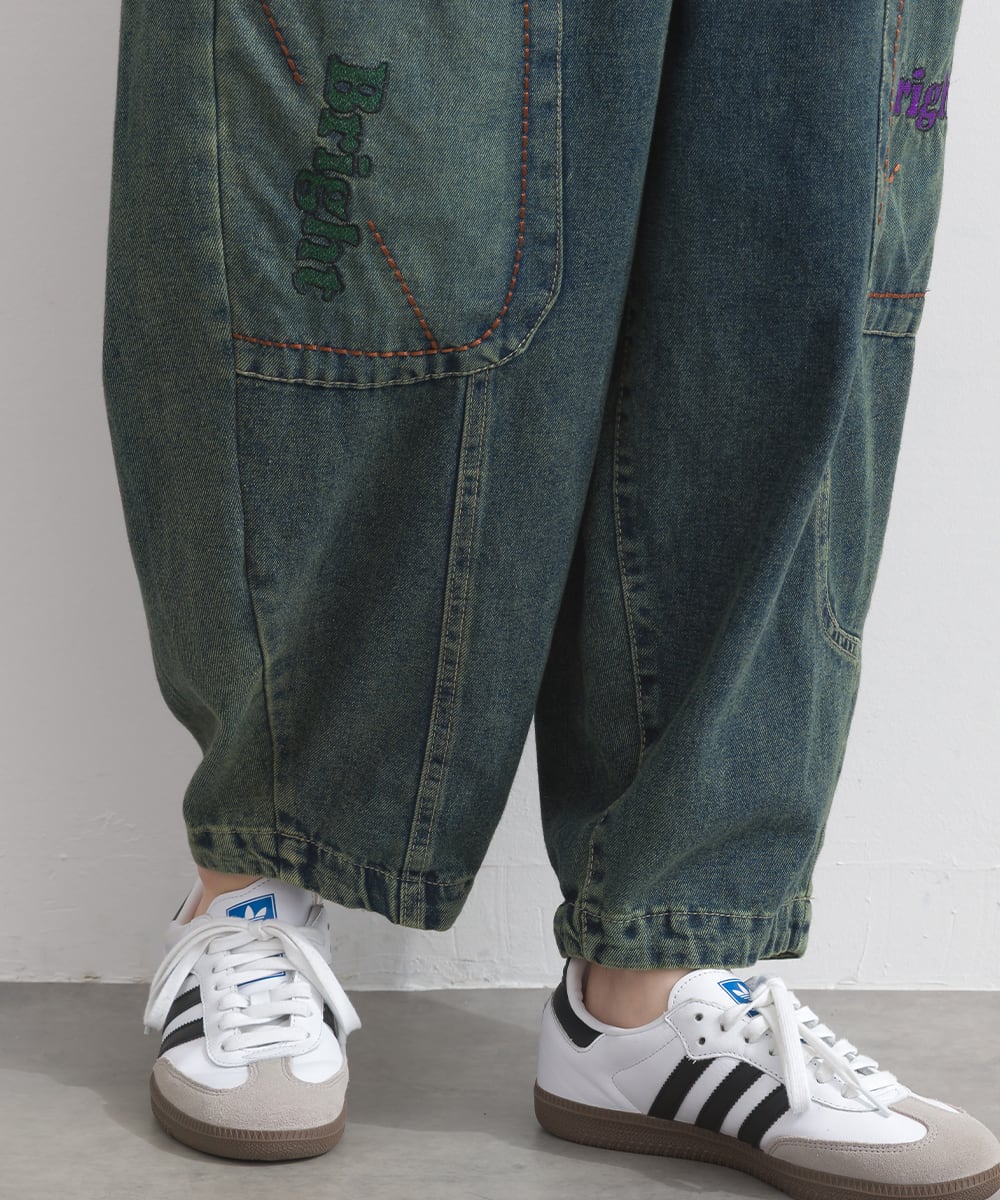D262154 ポケット刺繍デニムパンツ / Pocket Embroidered Denim Pants