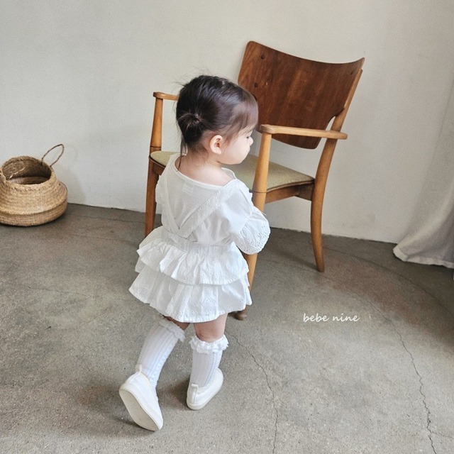 [bebenine] flower tiered skirt