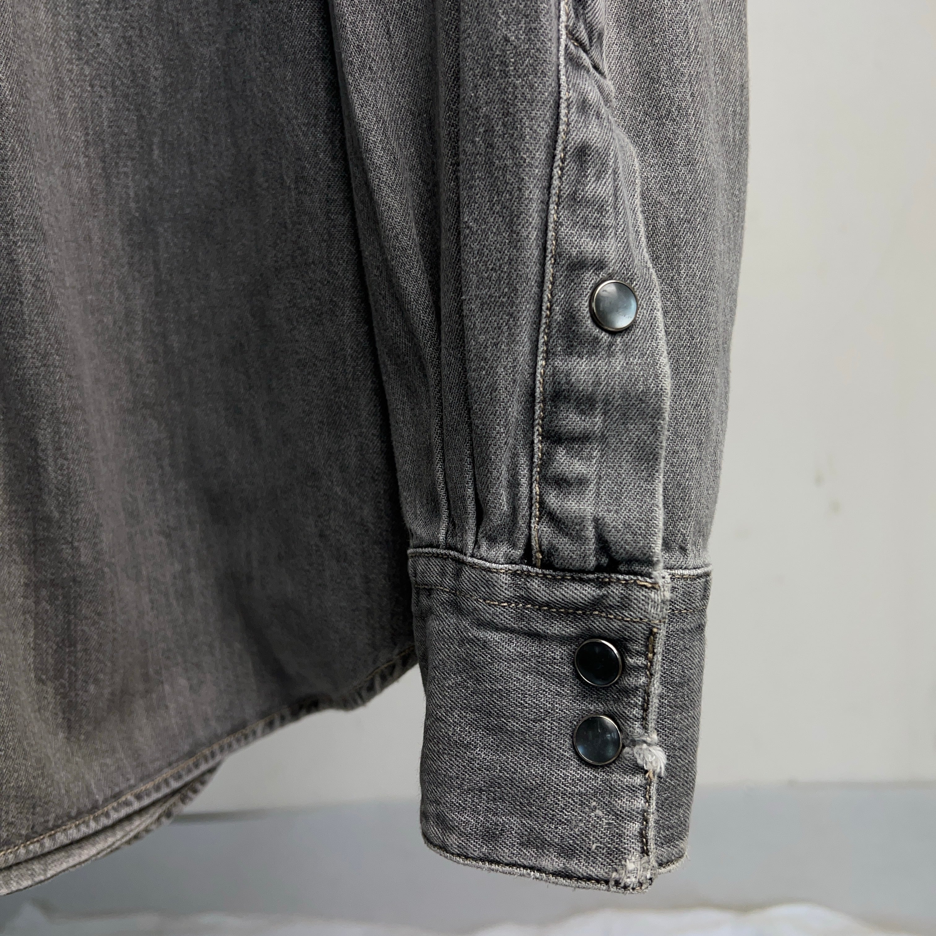 90's RRL by Ralph Lauren Black Denim Western Shirt 90年代 ダブル