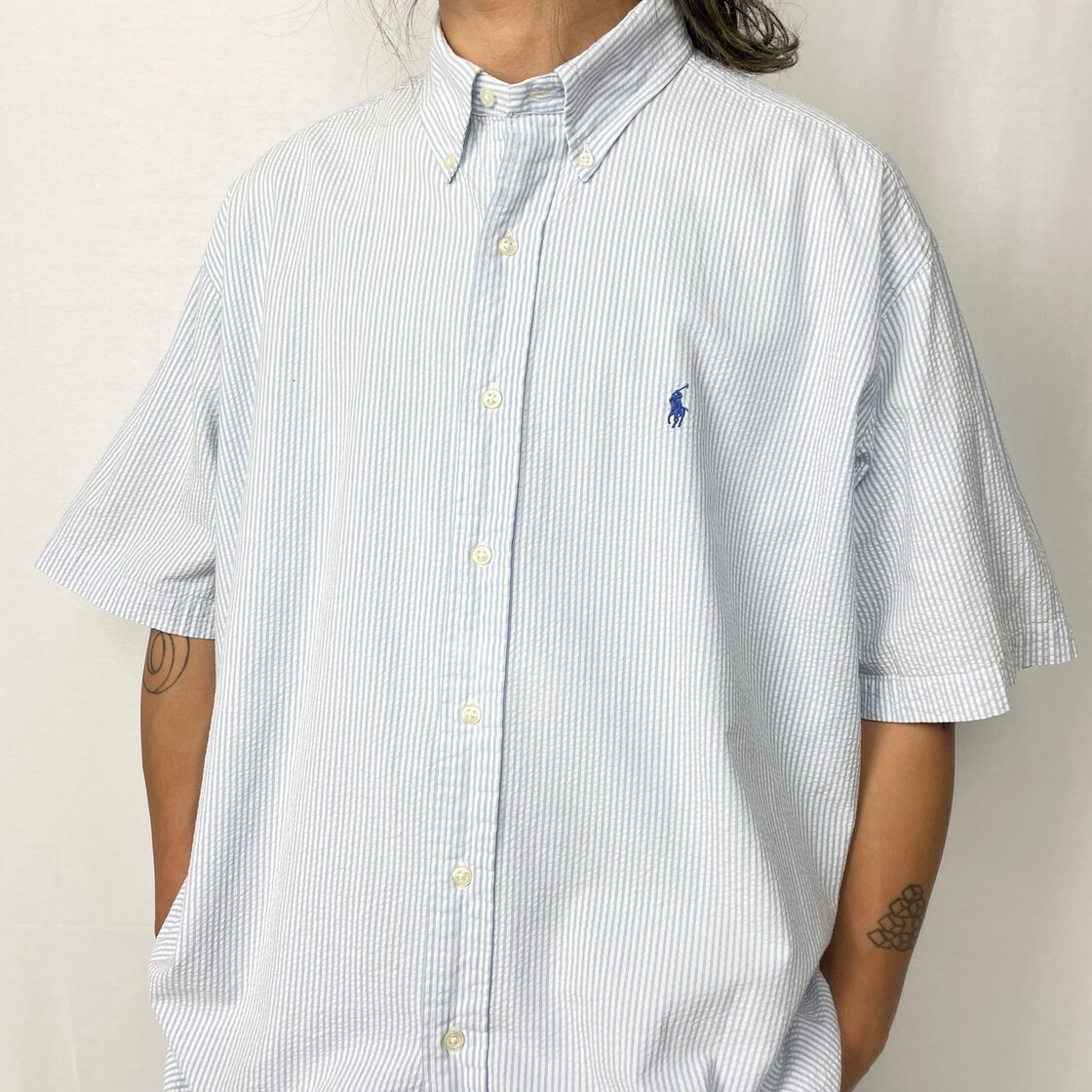 Ralph Lauren ラルフローレン BLAKE シアサッカーシャツ ピン 
