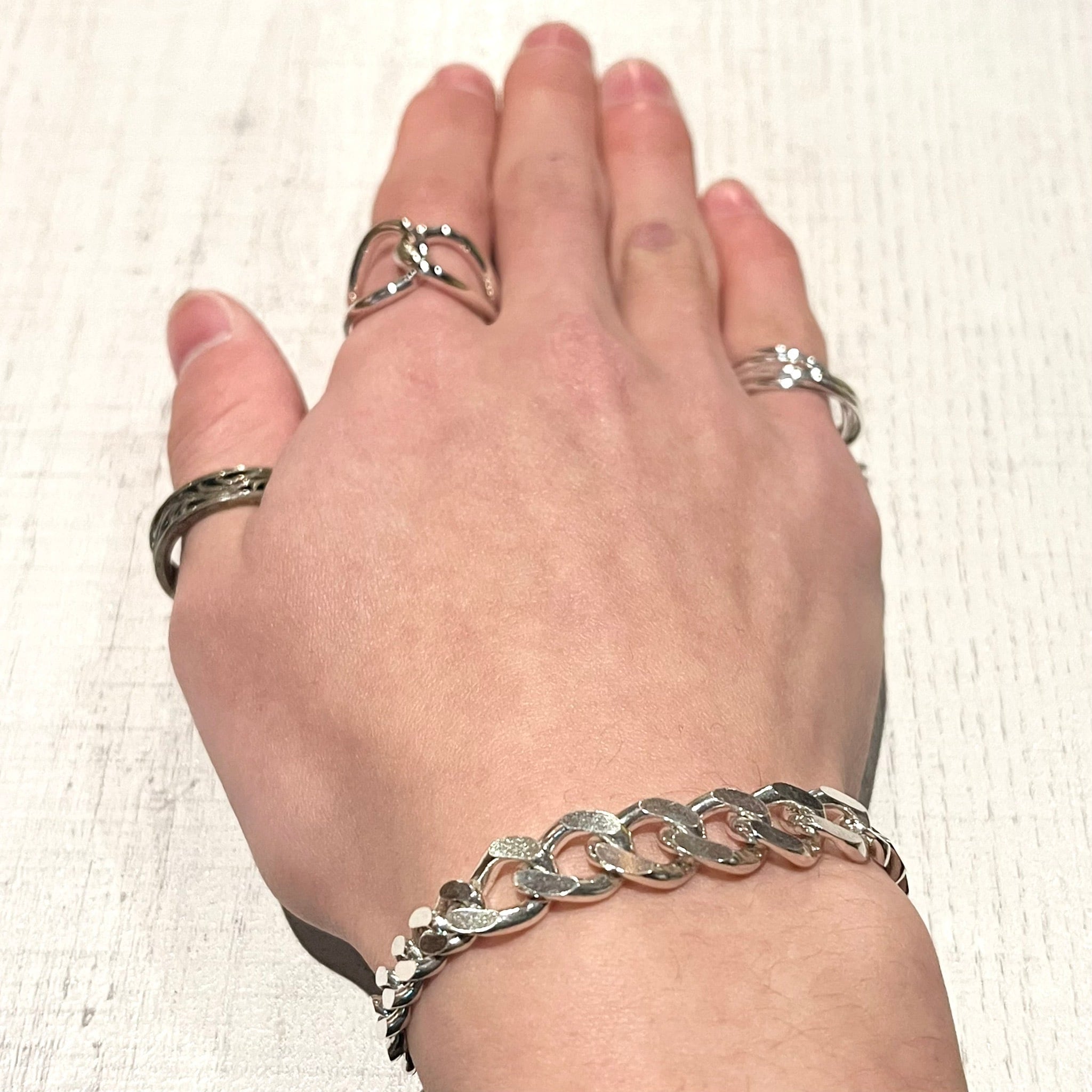 FLAT LINK CHAIN MANTEL BRACELET -SILVER925- マンテルブレスレット