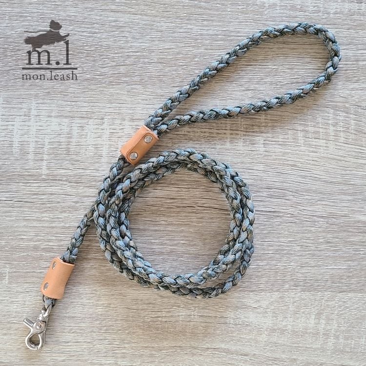 お散歩リード 120cm パラコード リード 犬 引き紐 / ベージュ革