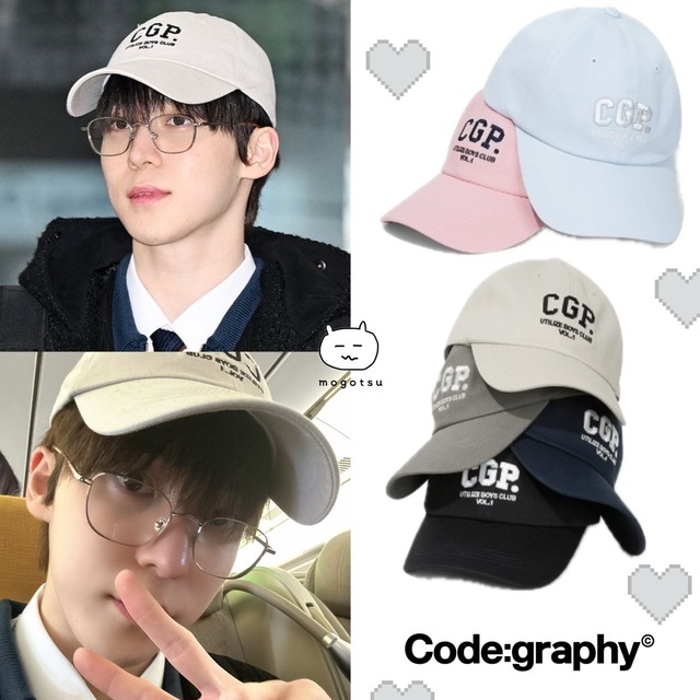 ★ATEEZ ユンホ 着用！！【codegraphy】CGP アーチロゴ ボールキャップ - 6COLOR