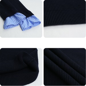 fake two-piece knit pullover　J00347