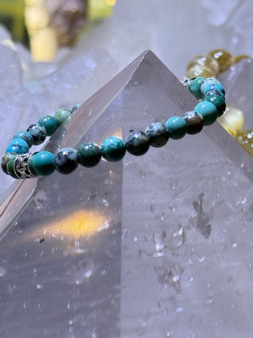 【天然ターコイズ】デザインブレスレット6ミリ