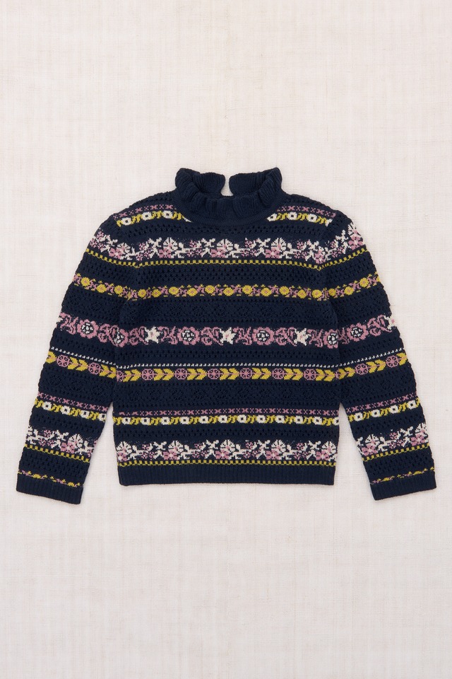 KIDS【Misha & Puff】25 winter drop1 / Pamela Sweater /  Ink Eyelet Ribbon / 4.6y
