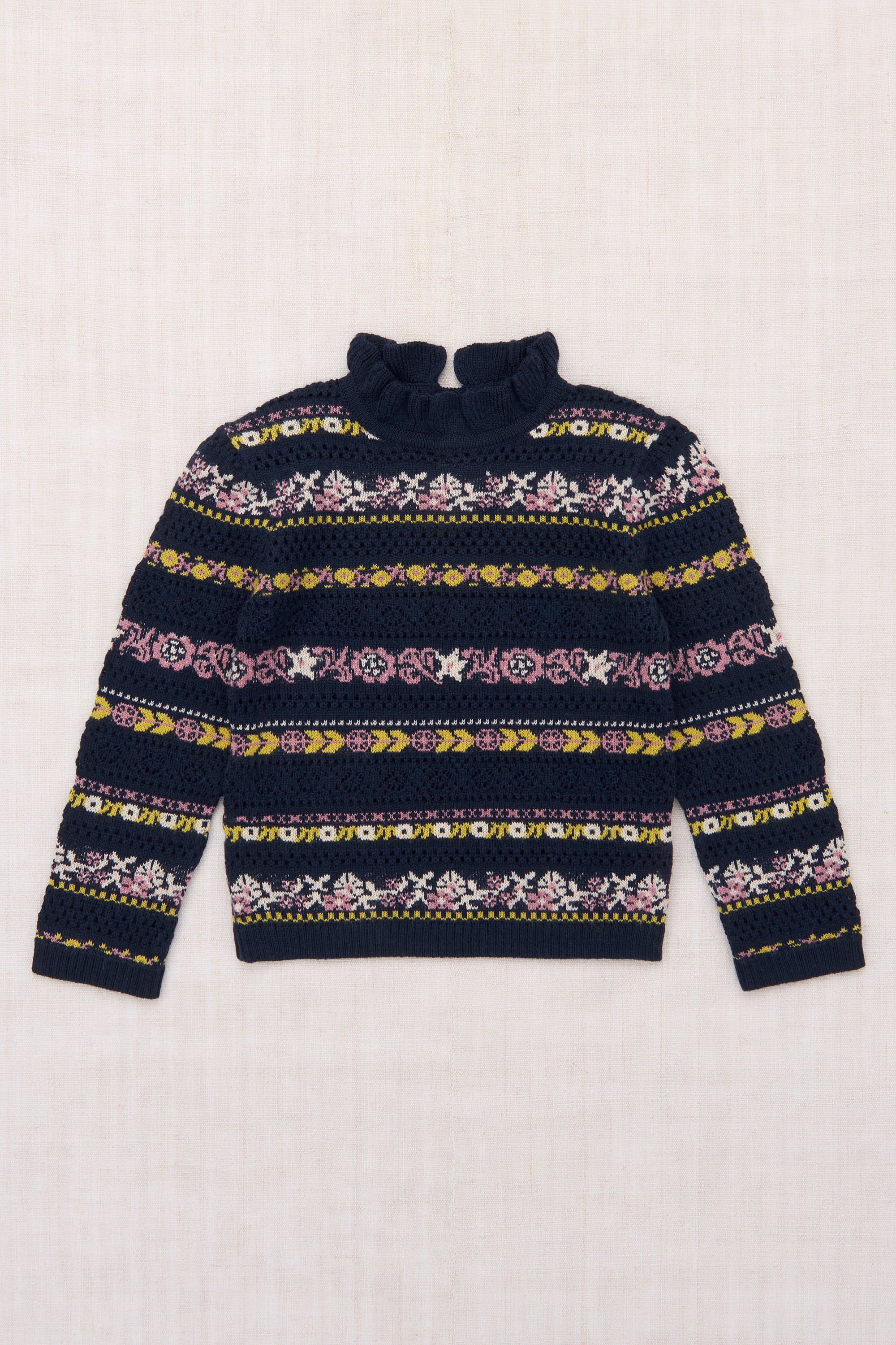 KIDS【Misha & Puff】25 winter drop1 / Pamela Sweater / Ink Eyelet Ribbon / 4.6y