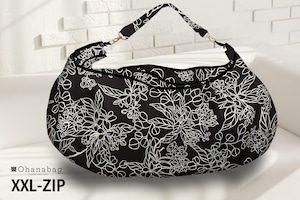 《残り1個》【XXL-ZIP・プルメリアブラック】Hawaiian_OhanaBag/ XXL-ZIP_007