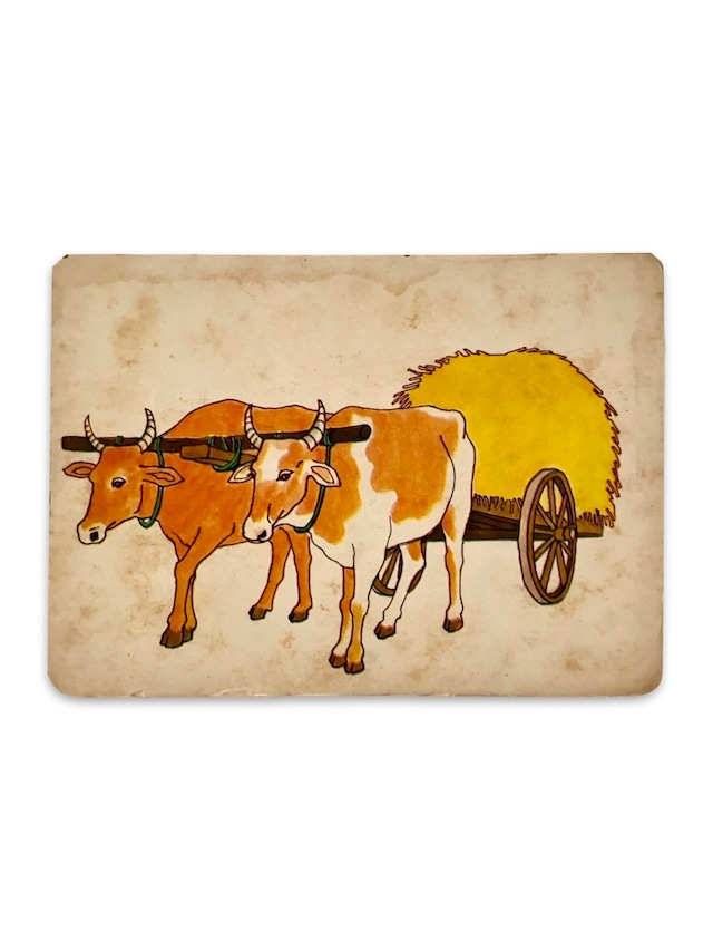 ヴィンテージの単語カード / Vintage Word Cards (Bullock Cart)