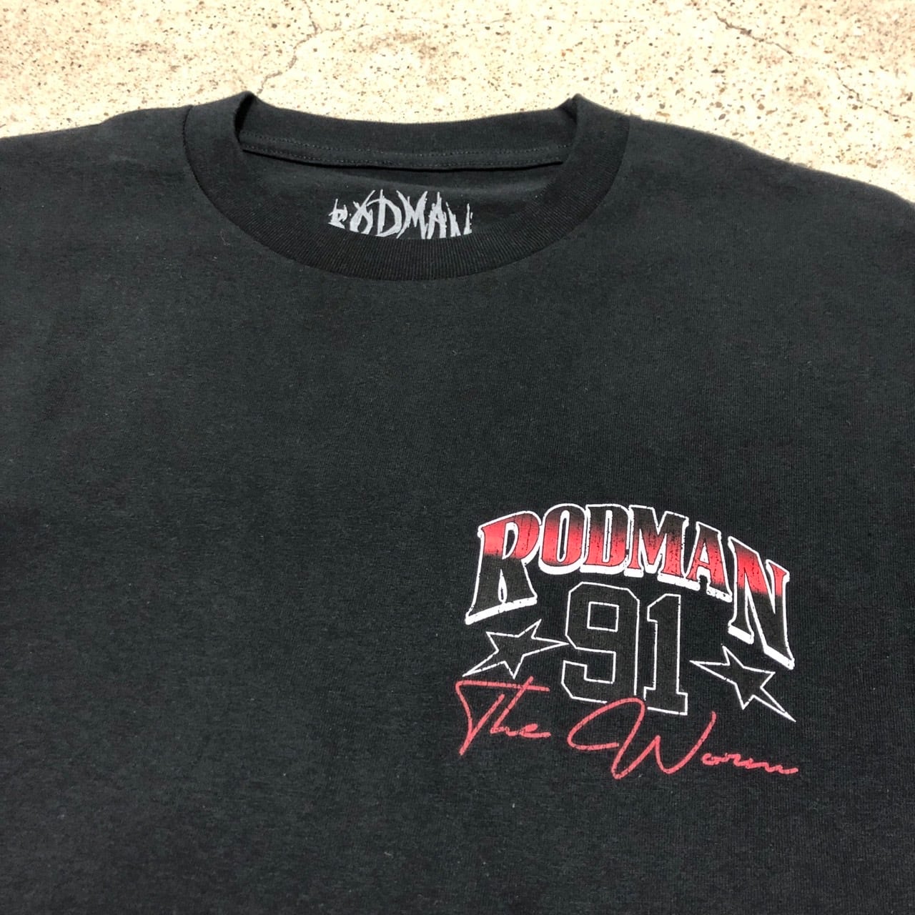 DENNIS RODMAN/Print Tee/L/プリントT/フォトT/Tシャツ/ブラック