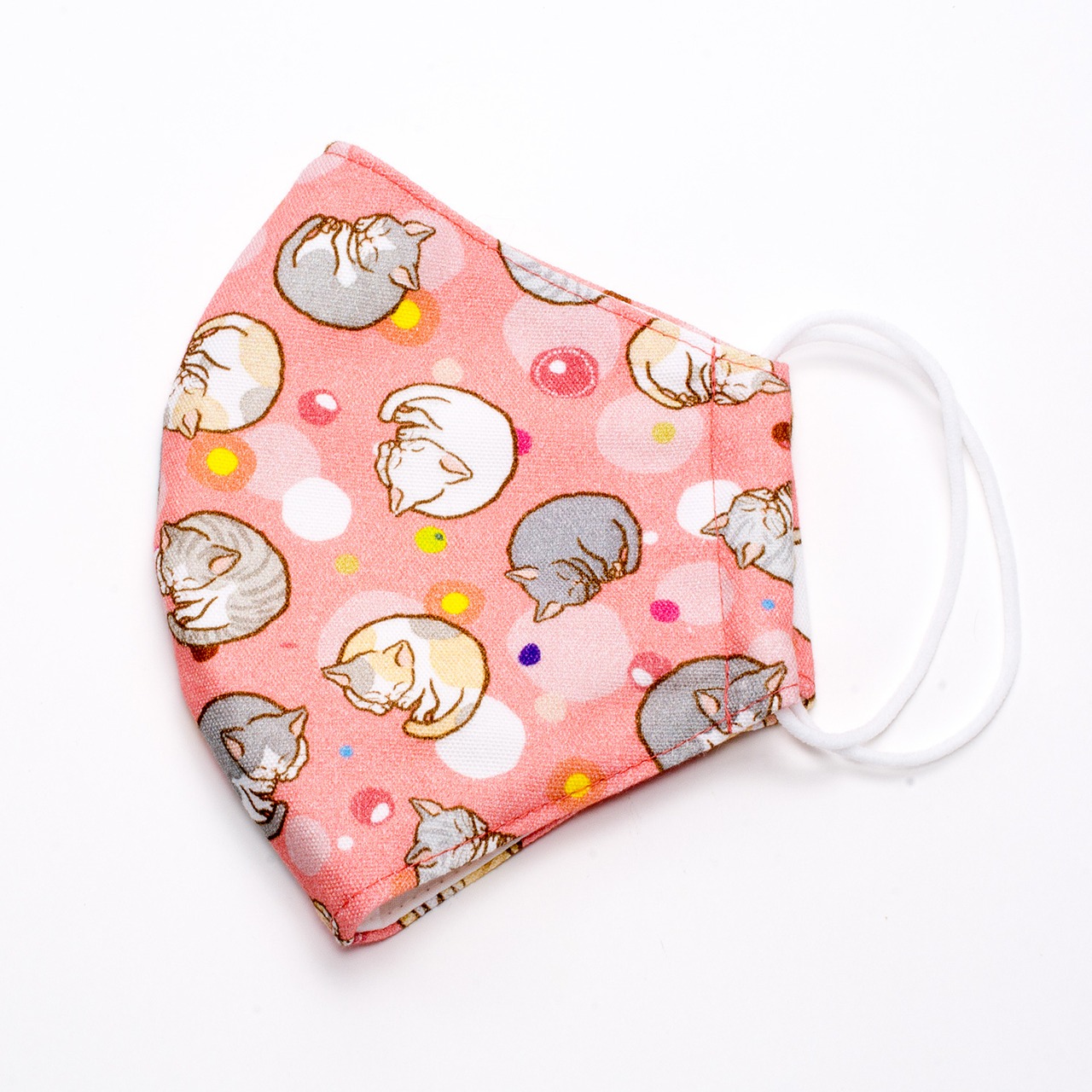 みんなが元気になるマスク 子供用 猫 オーロラオレンジ 布マスク 日本製 立体 EJ-114R