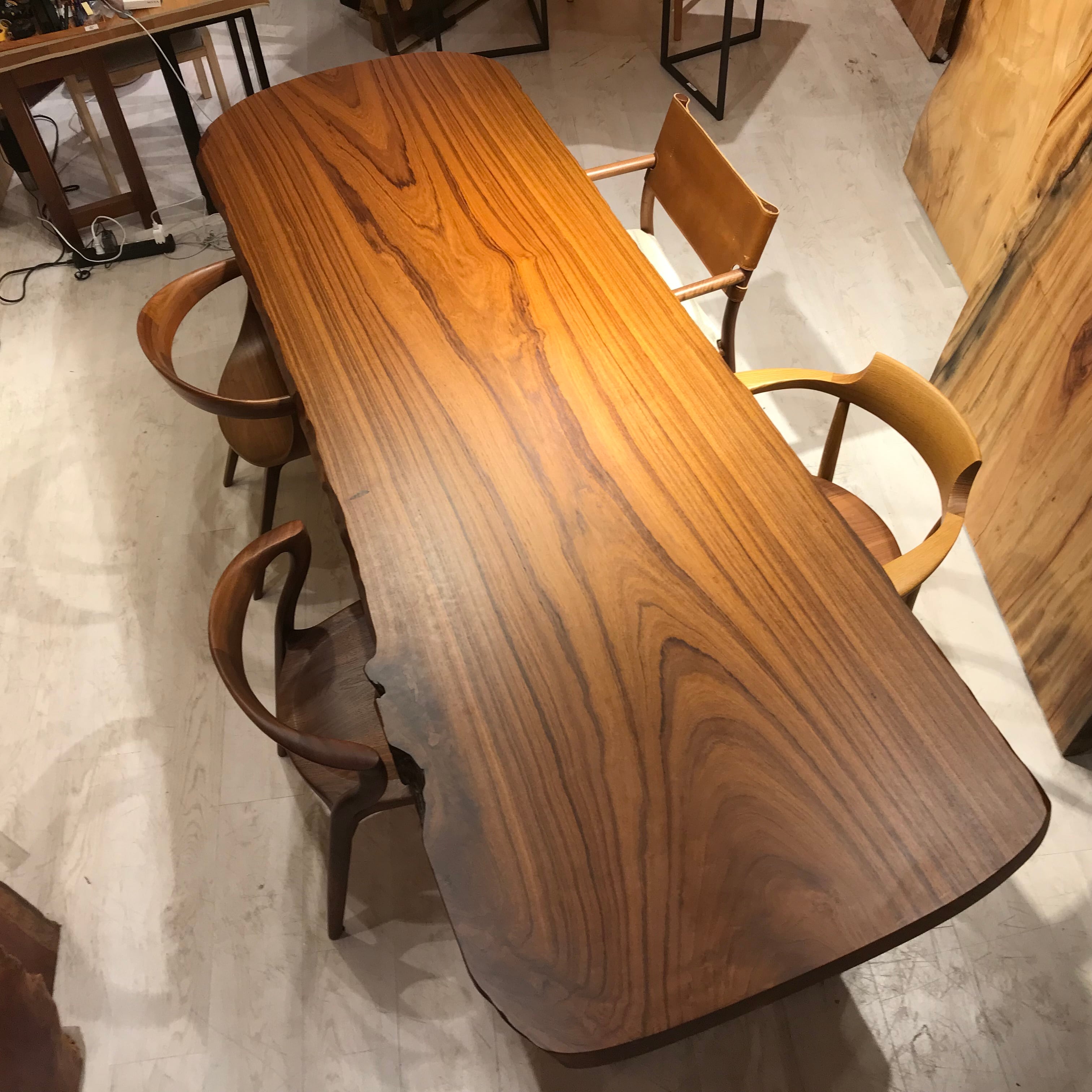 Premium】チーク_2450×800×40_横浜元町店_テーブル天板/一枚板 262937
