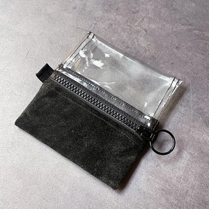 ポスト投函★送料無料★ クリア&スウェード コインケースSサイズ / カードケース 小物入れ 羊革