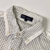 23区 GOLF ニジュウサンク チェック BD ボタンダウン 長袖 シャツ M/ホワイト×グレー メンズ ゴルフ