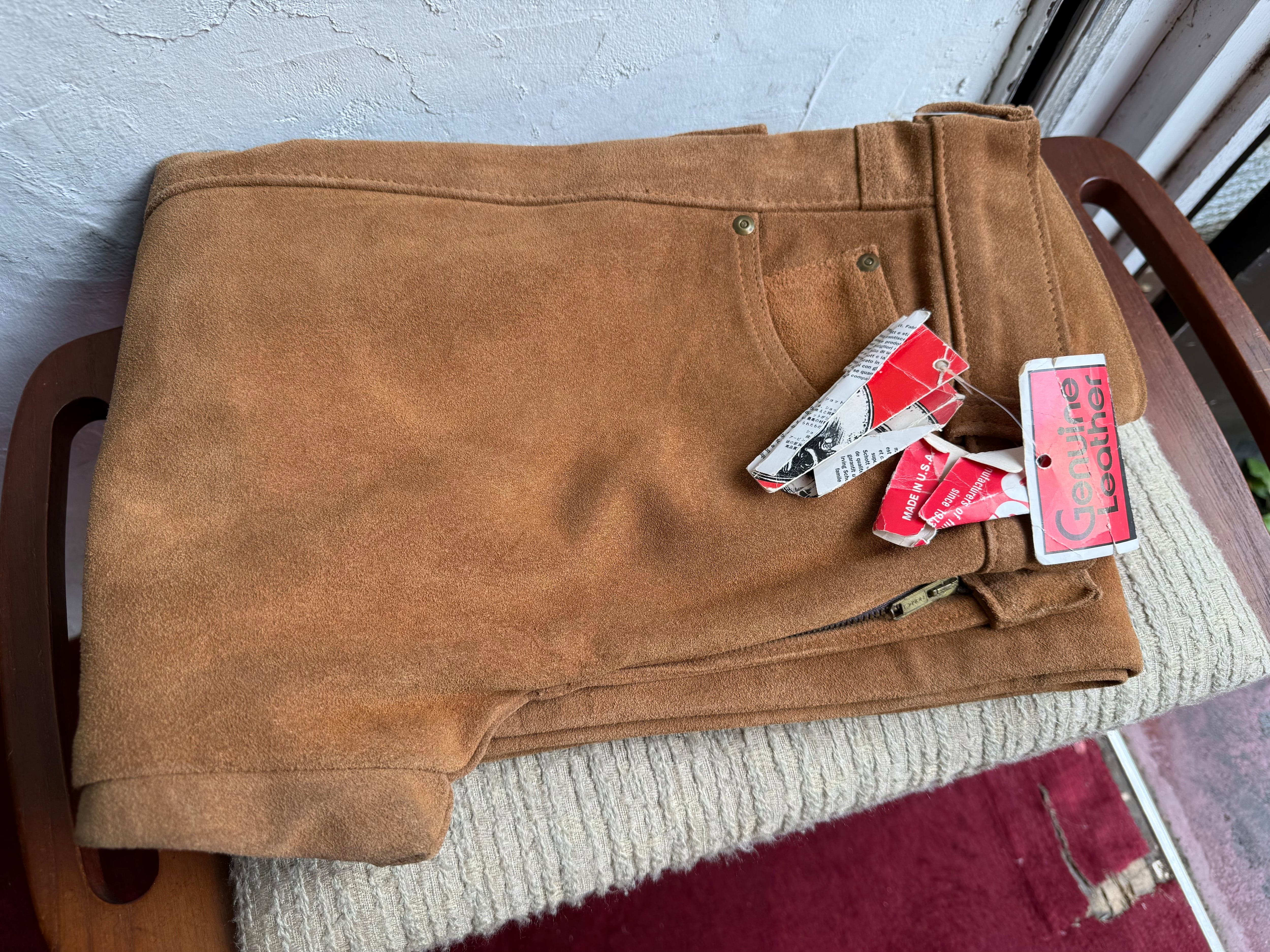 ショット スウェード レザーパンツ デッドストック | 古着屋 Quebarbaro!