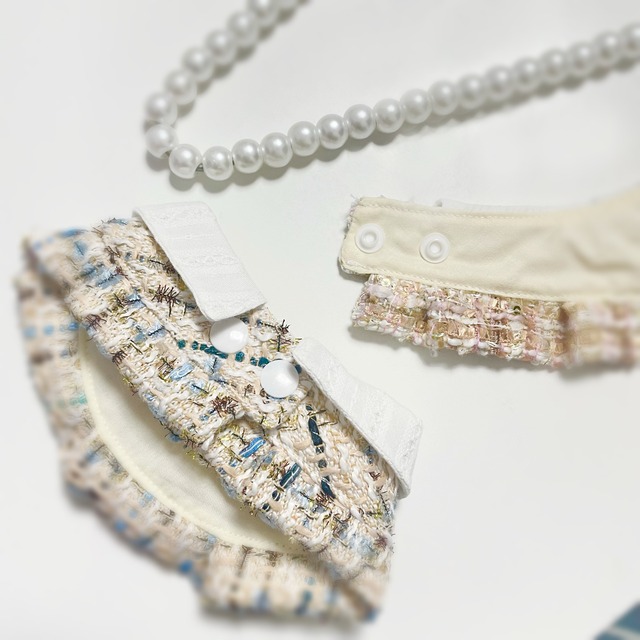 制服風ツイードエプロン 猫 付け襟