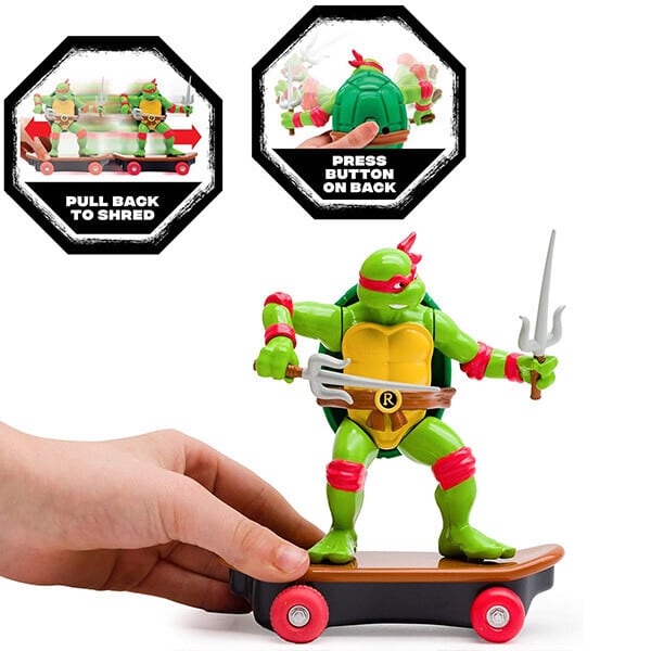 ☆US直輸入☆【 Teenage Mutant Ninja Turtles( ティーンエイジ ミュータント ニンジャ タートルズ )】 Turtles Sewer Shredders Pull Back Vehicles / 5インチ タートルズ スケートプルバックトイ / ラファエロ〚アメリカン雑貨 アメトイ〛