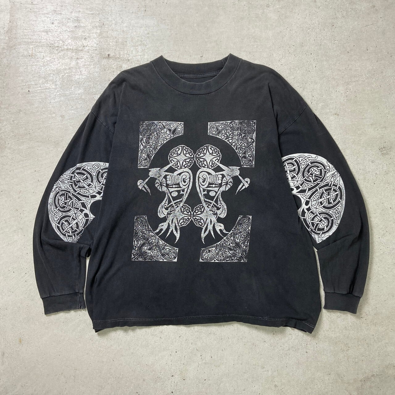 90年代~00年代 UNKNOWN ケルト柄 マンダラ 曼荼羅柄 ロングTシャツ