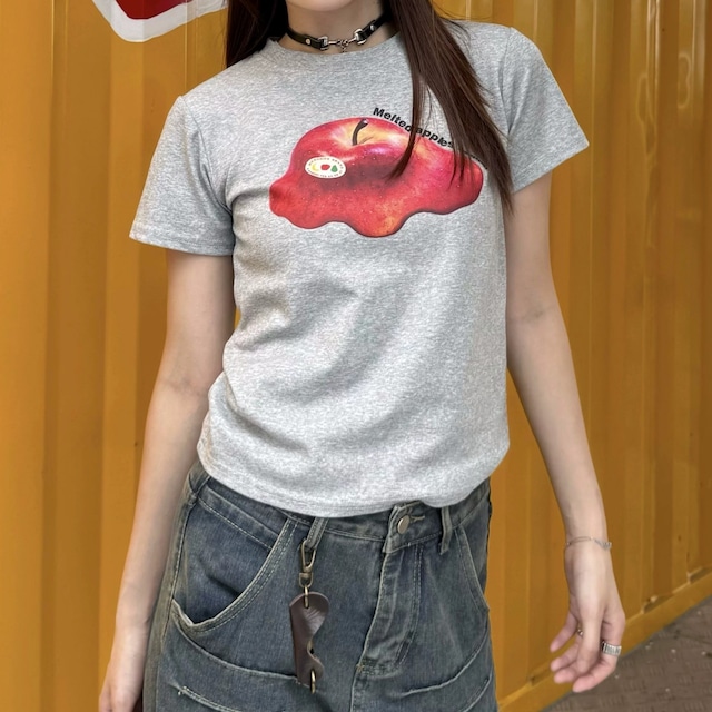 メルティングアップルグラフィックショートTシャツ 2col R02453