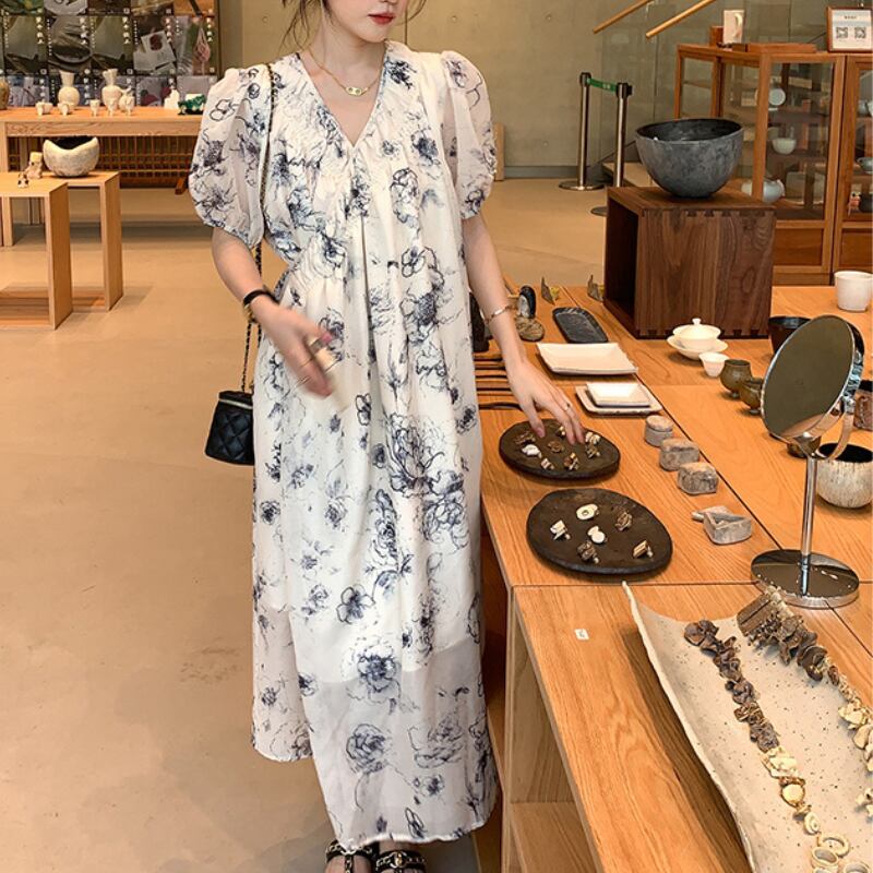 PRADA レース切り返し プリーツスカートワンピース ノースリーブ-